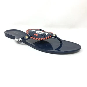 Jack Rogers Flip Flops Sandals Shoes Womens Size 11 Red White Blue Rubber - Picture 1 of 9