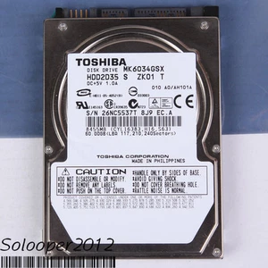 "Unidad de disco duro TOSHIBA 60 GB HDD 2,5" 8 MB 5400 RPM MK6034GSX SATA" envío gratuito - Imagen 1 de 2