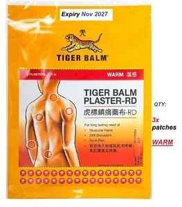 Tiger Balm Pain Relief Patches Warm (3 Patches) 14cm x 10cm EXPIRY November 2027 - Picture 1 of 1