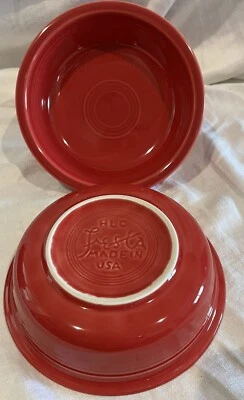 Set of 2 Fiesta SCARLET Red Classic Rim Medium 6 7/8" Cereal Bowl FIESTAWARE - Image 1 of 4