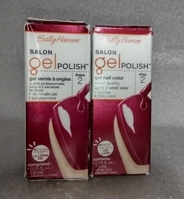 Sally Hansen Gel Nail Polish Salon Quality Step 2 Wine Not #230 Red Lot of 2  - Image 1 of 2