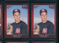 lot (2) 1998 Multi-Ad #6 Jason Bell New Britain Rock Cats (BL7) SWSW6
