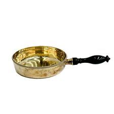 French Gilt Silver Pan or Bowl with Carved Wood Handle circa 1810