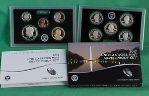 2017 S ANNUAL Silver 10 Coin Proof Set US Mint Original Box and COA Complete - Picture 1 of 11