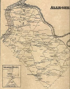 Allegheny Vanderrift West Leechburg PA 1867 Karte mit Grundbesitzernamen abgebildet - Bild 1 von 2