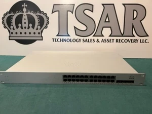 Meraki MS220-24P Cloud-Managed L2 24 Port Gigabit 370W PoE Switch *Unclaimed* - Picture 1 of 11