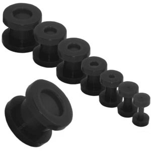 Flesh Tunnel Schwarz Acryl Ohrpiercing Schraubverschluss Ohrstecker bis 10mm - Picture 1 of 1