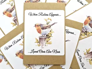 Funeral Favours When Robins Appear Forget Me Not Seeds Remembrance Packs x 24 - Picture 1 of 5