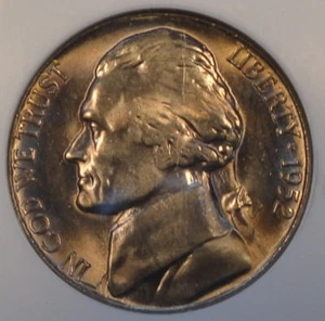 1952-S Jefferson Nickel NGC 66 Much Lighter than My Pictures - Picture 1 of 4