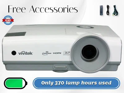 Vivitek D853W DLP Projector Long-Life 3200 Lumens 2160p 3D - Only 370 Hours Used - Image 1 of 4