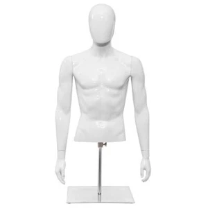 Male Mannequin Torso Adjustable Height Detachable Arms Dress Form Display - Picture 1 of 6