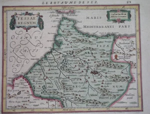 1630 seltene ORIGINAL KARTE AFRIKA MAROKKO Maghreb Atlas FEZ TETOUAN MEKNES Mercator - Bild 1 von 4