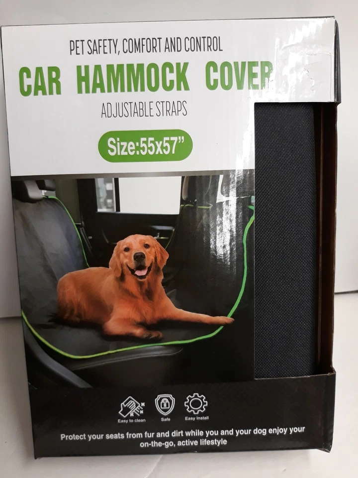 OBO Dog Hammock Car Back Seat Cover for Pets 55" " Universal Black