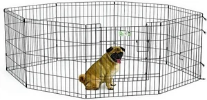 MidWest Homes for Pets Perro Ejercicio Pluma y Parque Infantil, 24" W x 30" W, con Puerta, Negro - Imagen 1 de 4