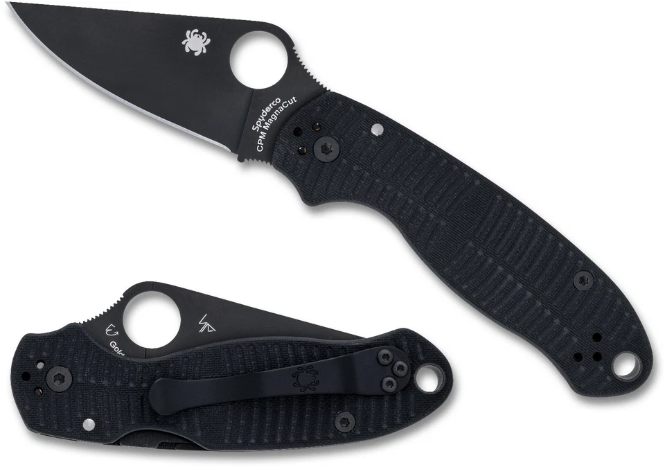 Spyderco Para 3 Salt CPM-MAGNACUT Black DLC Blade G10 - C223GMCBKP Auth Dealer