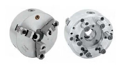 BISON-BIAL Bison 6" D1-4 Direct Mount 3-Jaw (2 Pc. Rev. Jaws) Semi-Steel Scroll Lathe Chuck