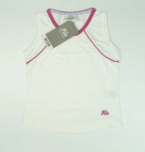 New Authentic Girls Fila Tank Top Vest Stretch Age 4 years Embroidered White - Picture 1 of 2