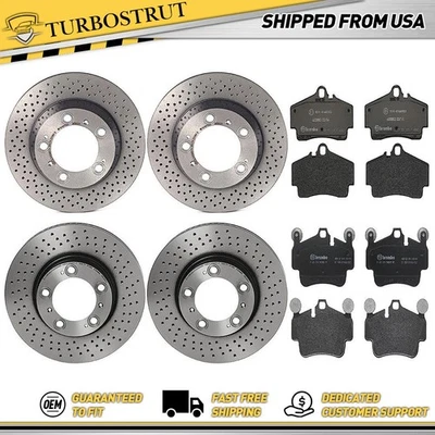 Kit de pastillas de rotores de freno delanteros traseros Brembo para Porsche Boxster 2007 2008 2010-2012 Foto 1 de 4
