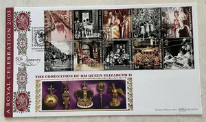 GB QEII 2003 50th Anniversary Coronation Benham Silk FDC Buckingham Palace SHS - Bild 1 von 4