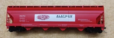  Coche tolva de flujo central rojo HO Athearn "DUPONT" (DUPX) 55 pies #36028.  Foto 1 de 4