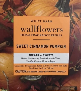 “Sweet Cinnamon Pumpkin” Wallflower Refills X 2. Bath & Body Works. SHIPS FREE!! - Picture 1 of 2