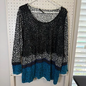 Marina Rinaldi Tunika Pullover Damen XL mehrfarbig bedruckt Schnürung Langarm - Bild 1 von 8