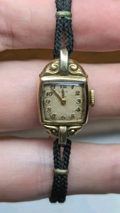 Vintage Elgin 10K Gold Filled Mechanical Wind Semi-Square Womens Watch 1940 Fpor - Picture 1 of 9