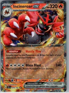 Incineroar ex 034/162 SV05: Temporal Forces - Pokemon Card - NM - Picture 1 of 2