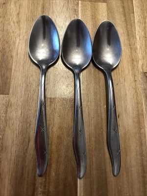 Lote de 3 cucharas Mar Cresta Acero Inoxidable Estrella Atómica 7" Citación Starburst Foto 1 de 4