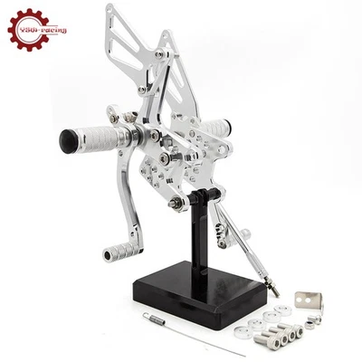 For Suzuki GSXR600 GSXR750 2000-2005 04 CNC Rearset Footpegs Pedal Shift Silver - Image 1 of 4