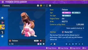 Pokemon Scarlet and Violet PSV - Shiny 6IV Tinkaton - Picture 1 of 3