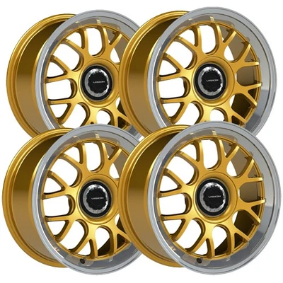 (Set of 4) Vision 478 Alpine 18x8.5 5x108/5x4.5" +35mm Gold Wheels Rims 18" Inch Foto 1 de 4