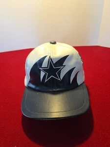 Vintage 90er Dallas Cowboys Hut Leder Snapback Logo sportlich Haizahn - Bild 1 von 9