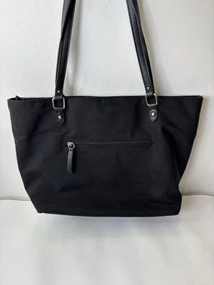 The Sak Tote Bag Black Nylon Double Handle Zip Closure Inside Pockets - Image 1 of 4