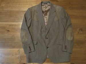 Vintage Pendleton Wool Tweed Leather Western Blazer Suit Jacket Coat - Men's 48L - Picture 1 of 7