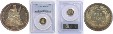 1878 Seated Liberty Dime PCGS PR-63 CAM Cover