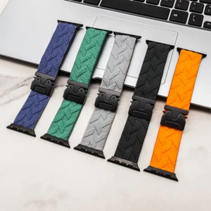 Cinturino sportivo nylon per Apple Watch Ultra serie 10 9 8 7 6 5 4 3 fibbia paracadute - Foto 1 di 17