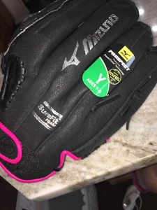 New MIZUNO J. Finch Girls Youth 7-8 Black Pink Softball Baseball RHT Right Glove - Picture 1 of 3