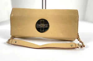 Kate Spade Holly Bexley Beige Pebbled Leather Turn Lock Chain Strap Clutch Bag - Picture 1 of 8