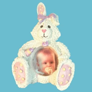 Osterhase Bilderrahmen weiß rosa Babyzimmer Staffelei Rückseite Bild - Bild 1 von 5