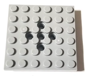 LEGO NEW 6x6 Plate with Holes Light Bluish Gray Part 73110 - Picture 1 of 2