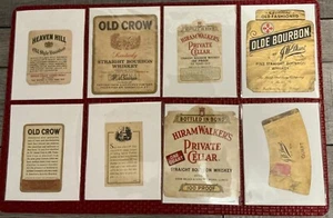 RARE Vintage OLD CROW BOURBON WHISKEY Label (Lot of 8) - Picture 1 of 5