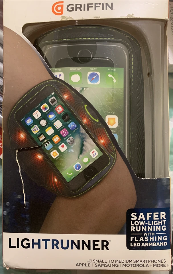 Griffin Flashing LED Light running armband fits most smartphones, iPhone 8  - Image 1 of 1