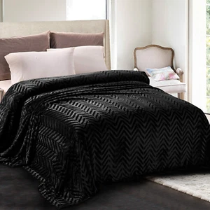 Whale Flotilla Flannel Fleece King Size Bed Blanket, Lightweight Breathable Soft - Picture 1 of 12