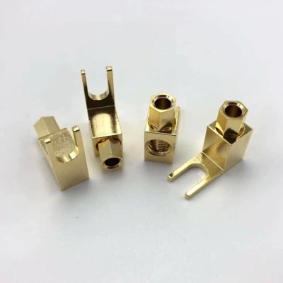 Enchufe de cable de altavoz de audio de alta fidelidad de cobre chapado en oro 4 piezas para mujer de pala a banana - Imagen 1 de 4