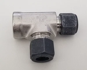 1/2 Tube x 1/2 FNPT 316ss Female Run Tee Parker CPI 8-8-8 MBZ-SS - Picture 1 of 3