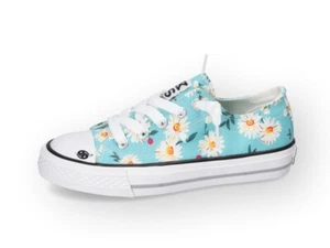 DOCKERS by Gerli Kinder Low Top Sneaker Türkis & Blumen Freizeitschuh - Picture 1 of 7