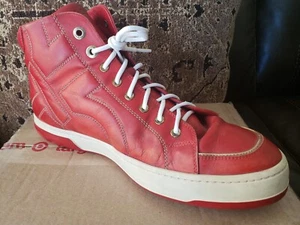 SALVATORE FERRAGAMO Sneakers Hi Top Uomo Pelle Rossa 11 UK/11,5-12 US$1.200 - Foto 1 di 19