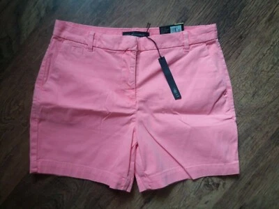 BNWT M&S Collection Petite CHINO SHORTS Neon Pink 6UK Cotton Rich BRIGHT - Image 1 of 4