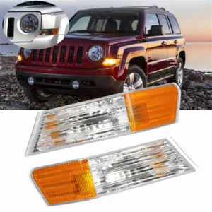 2Pc Front Left+Right Parking Turn Signal Light Lamp Cover Mount For Jeep Patriot - Picture 1 of 10